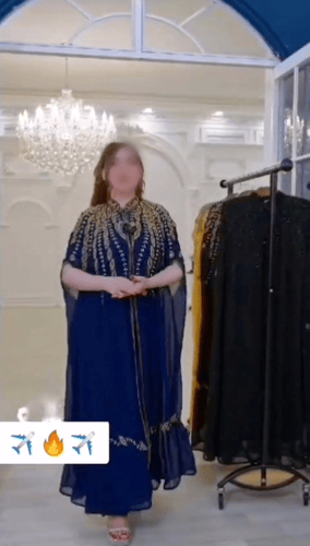 جلابيه سهره المزينه بالشك اليدوي على القماش بكل إت...