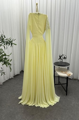 فستان شيفون جورجيت المزين بالتطريز