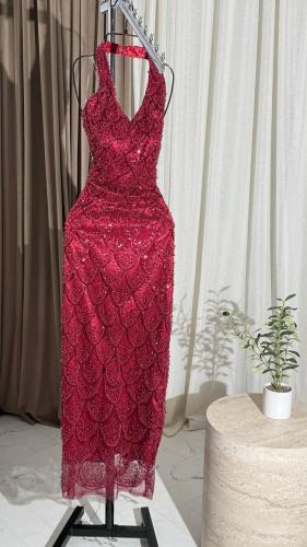 فستان سهره كلفه مطرزه