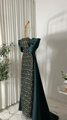 فستان سهره خرز ذيل ميكادو