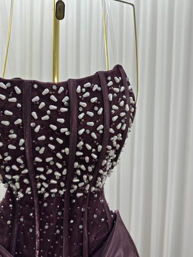 فستان سهره اورجنزا كسرات بوليسيا المزين بالتطريز ا...