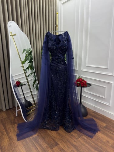 فستان سهره تل المزين بالورود والتطريز خرز