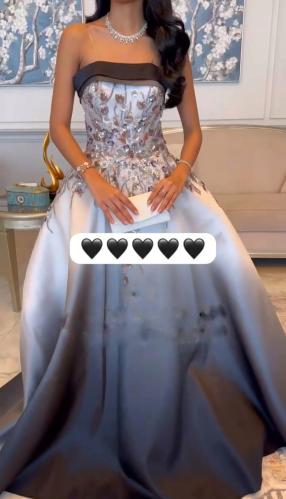 فستان سهره ميكادو المزين بالتطريز اليدوي الانيق