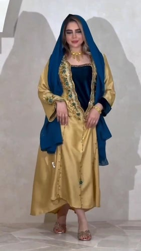 جلابيه تفته وشيفون جورجيت المزينه بالتطريز اليدوي...