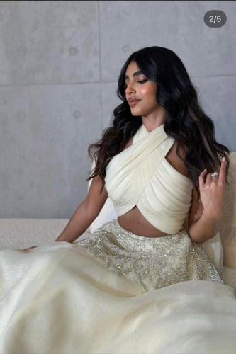 ساري سهره خامه جازار مزين بالتطريز اليدوي بشكل اني...