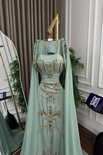 فستان سهره فخم باربي المزين بالتطريز اليدوي الفخم