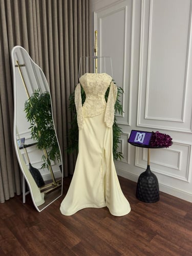 طقم سهره قطعتين صدر دانتيل مزين بالتطريز وتنوره با...