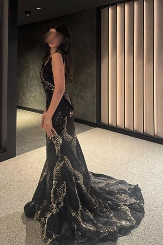 فستان سهره فخم كلفه خرز طبقتين