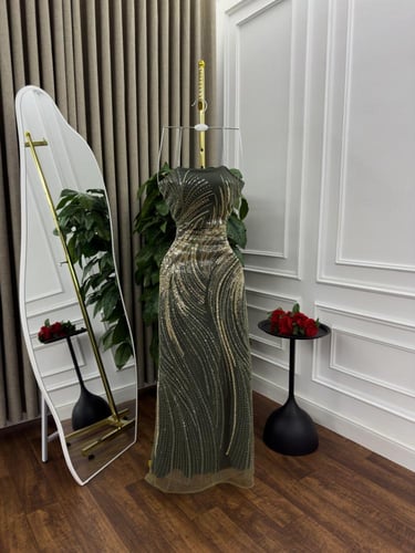 فستان سهره تل مطرز بخرز