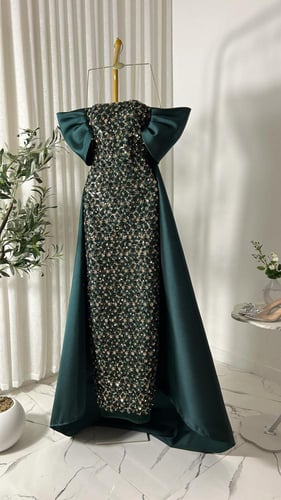 فستان سهره خرز ذيل ميكادو