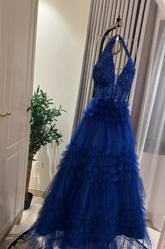 فستان سهره دانتيل مزين بالطبقات بطانه تفته وكورسيه...