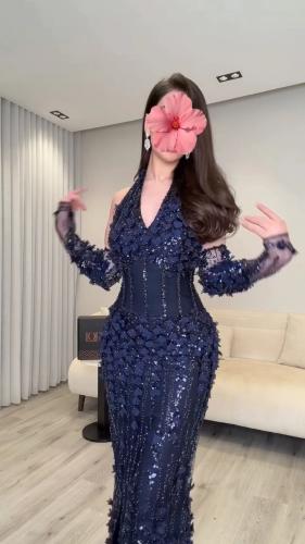 فستان سهره كلفه مورده مزين بالتطريز