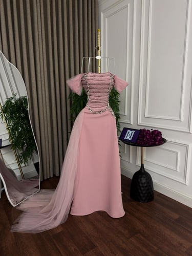 فستان سهره باربي المزين بالتطريز اليدوي تل دبل كلو...