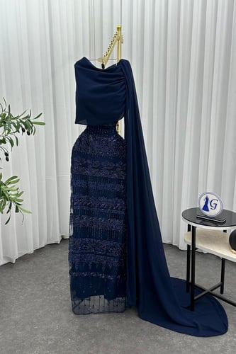 فستان سهره باربي على ترتر وشيفون جورجيت