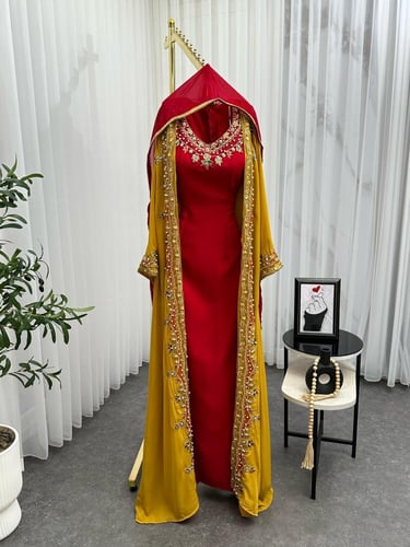 جلابيه جورجيت المزينه بالتطريز اليدوي الفخم