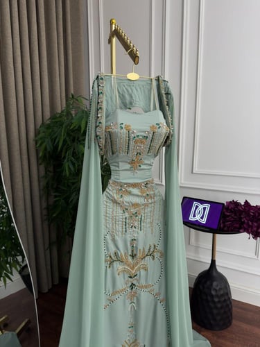 فستان سهره فخم باربي المزين بالتطريز اليدوي الفخم