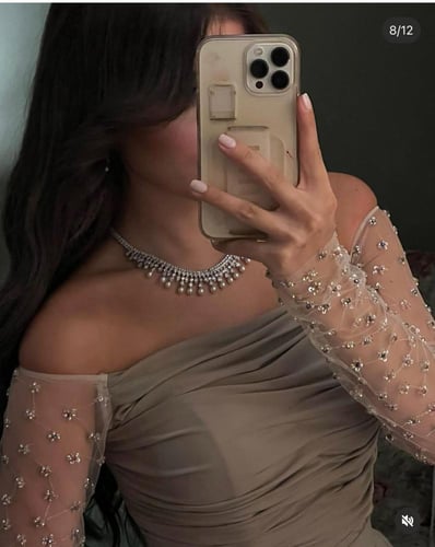 فستان سهره باربي وتل المزين بالخرز