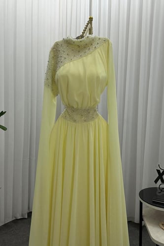 فستان شيفون جورجيت المزين بالتطريز