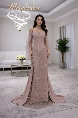 فستان سهره باربي المزين بالتطريز خرز