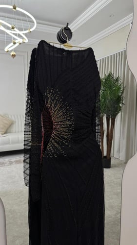 فستان سهره تل المزين بالتطريز خرز