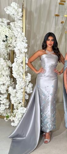 فستان سهره ميكادو المزين بالتطريز اليدوي بعنايه