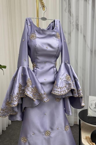 فستان سهره ميكادو المزين بالتطريز اليدوي الفخم وال...