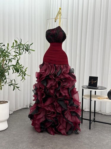 فستان سهره فخم اورجنزا لمعه واورجنزاء ساده بطانه ت...