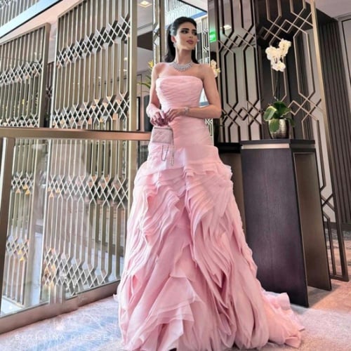 فستان سهره اورجنزا المبطن بالتفته