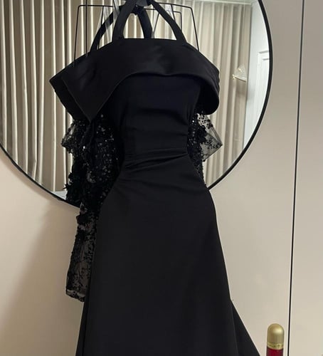 فستان سهره باربي صدر تفته المزين بالكلفه المورده