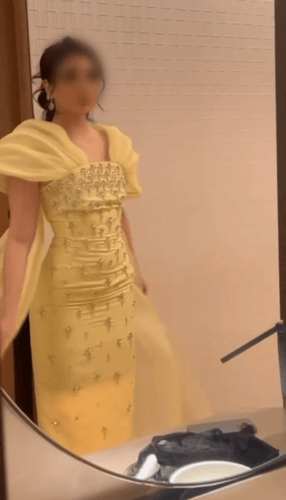 فستان سهره باربي المزين بالتطريز اليدوي كرستال