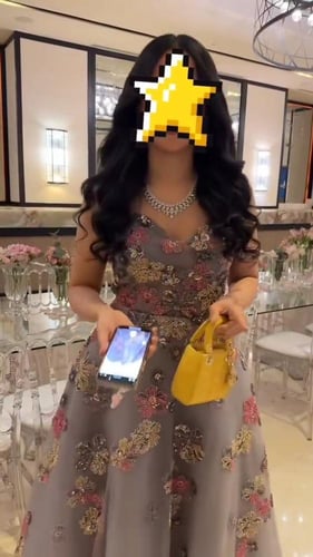 فستان سهره كلوش المزين بالتطريز