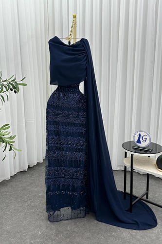 فستان سهره باربي على ترتر وشيفون جورجيت