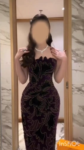 فستان سهره المزين بالكلفه المطرزه بطانه باربي شال...