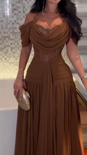 فستان سهره باربي وشيفون جورجيت المزين بالتطريز وال...