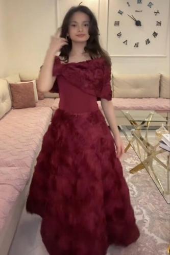 فستان سهره فخم مميز صدر باربي وكلفه ورود الجوري