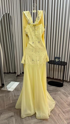 فستان باربي وشيفون المزين بالتطريز اليدوي بشكل اني...