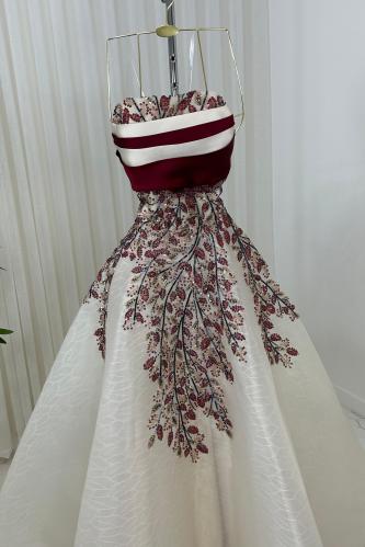 فستان سهره جازار المزين بالكلفه الخرز