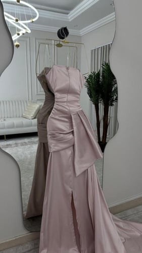 فستان سهره تفته المزين بالتطريز اليدوي