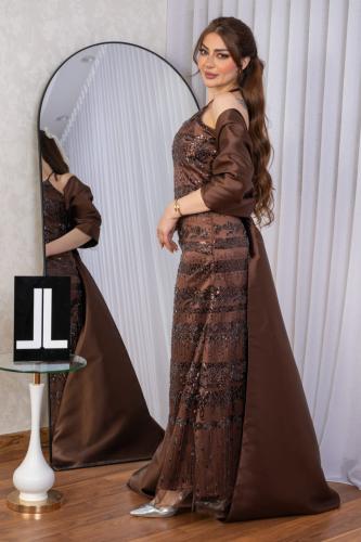 فستان سهره كلفه خرز بطانه تفته ذيل ميكادو