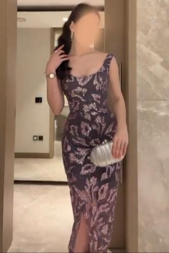 فستان سهره تل المزين بالتطريز الفخم