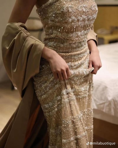 فستان تل بالخرز بالخرز الأنيق