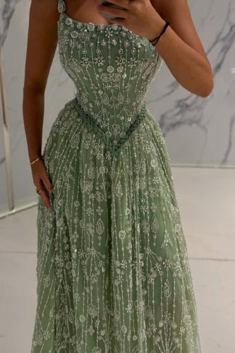 فستان سهره راقي خرز وشك كامل