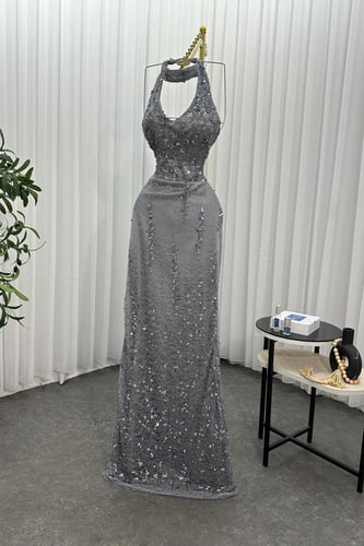 فستان سهره دانتيل المزين بالتطريز