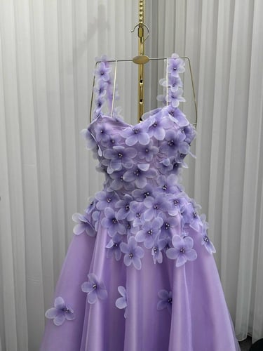 فستان سهره جازار بطانه تفته جيبون المزين بالورود ا...