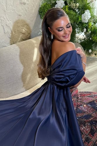 فستان سهره شك وتفته المزين بالكسرات