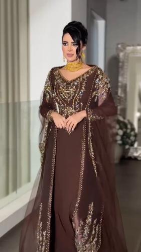 جلابيه سهره فخمه باربي وتل وميكادو المزين بالتطريز...