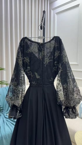 فستان شيفون جورجيت مبطن جيبون صدريه تطريز كمبيوتر...