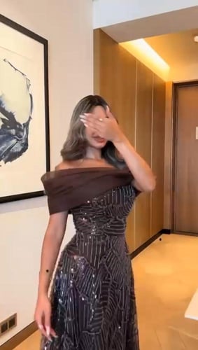 فستان سهره المزين بالكلفه الخرز