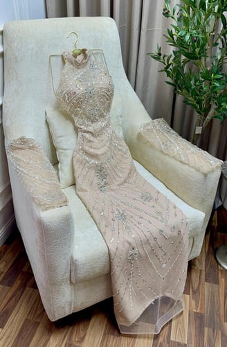 فستان سهره المزين بالتطريز الفخم خرز وفصوص الزاركو...