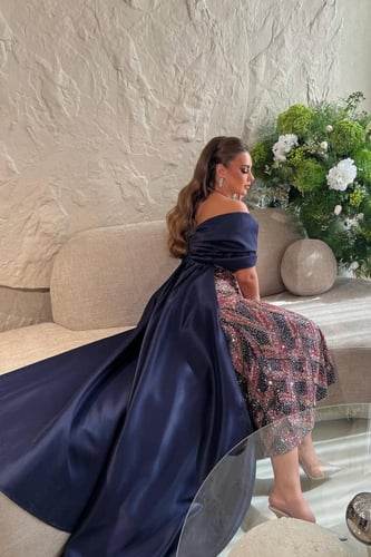 فستان سهره شك وتفته المزين بالكسرات